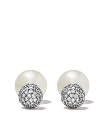 Yoko London 18kt White Gold Duet South Sea Pearl And Diamond Earrings