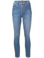 Alice+olivia Button Front Skinny Jeans - Blue