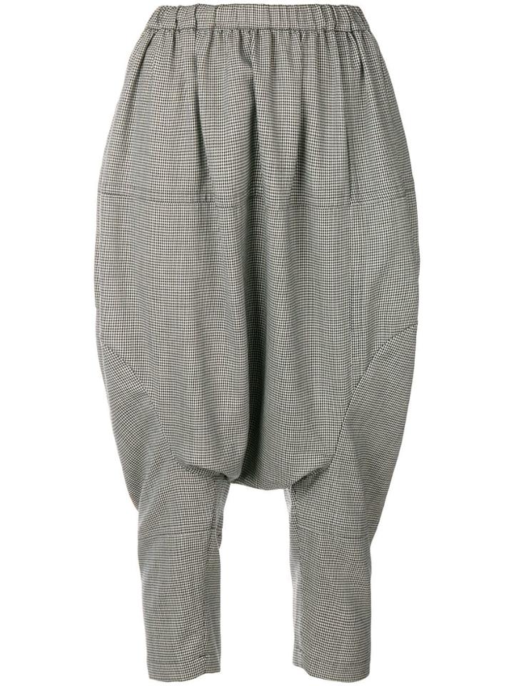 Comme Des Garçons Vintage Houndstooth Drop Crotch Shorts - Black
