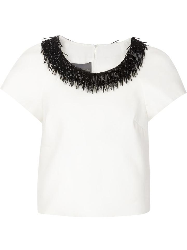 Monique Lhuillier Bead Embellished Blouse