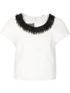 Monique Lhuillier Bead Embellished Blouse