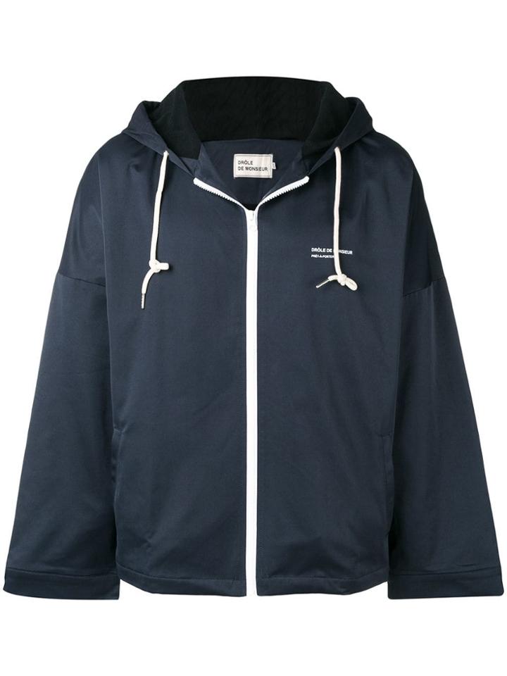 Drôle De Monsieur Printed Hooded Jacket - Blue