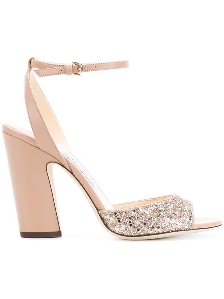 Jimmy Choo Miranda 100 Sandals - Pink & Purple