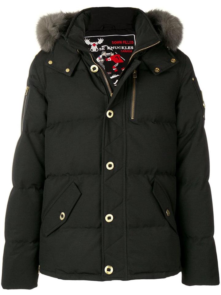 Moose Knuckles Short Puffer Jacket - Black