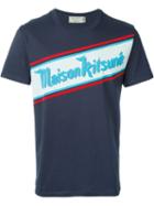 Maison Kitsuné Stripe Logo Print T-shirt