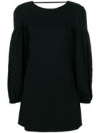 Wandering Embellished Sleeve Shift Dress - Black