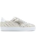 Burberry Metallic Check-quilted Leather Sneakers