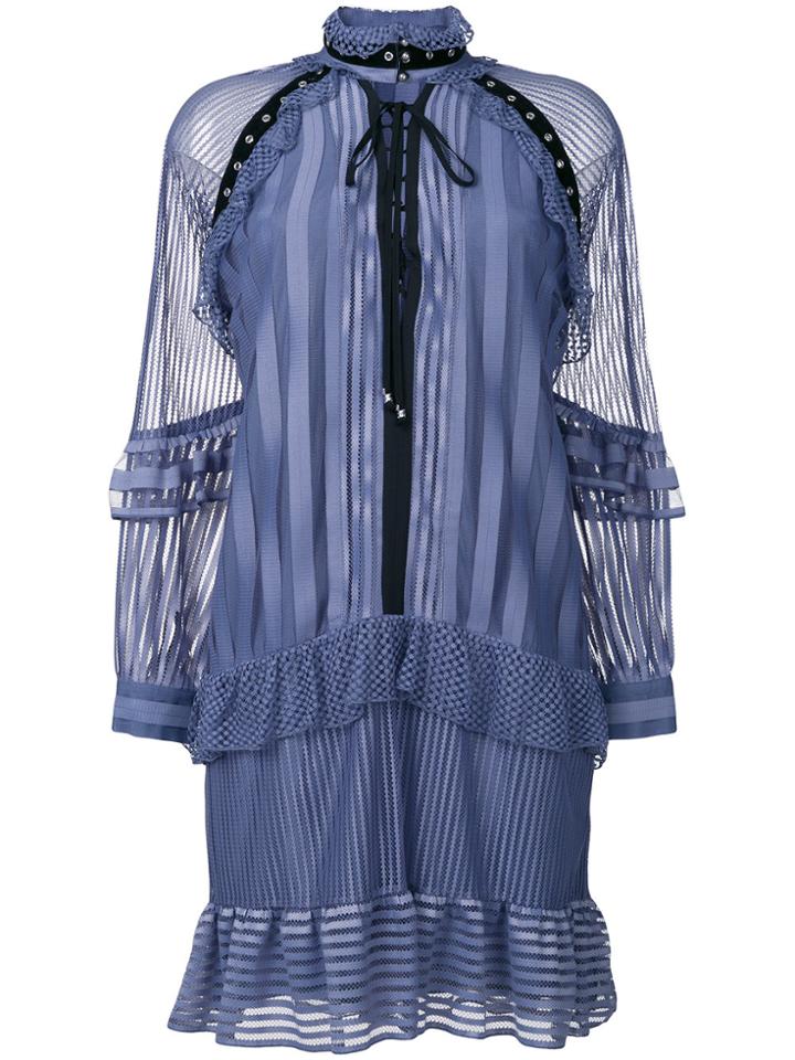 Just Cavalli Ruffled Shirt Dress - Blue