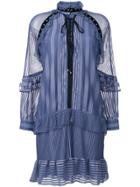 Just Cavalli Ruffled Shirt Dress - Blue