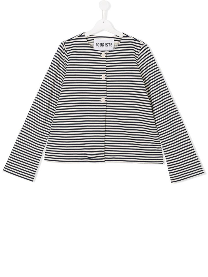 Touriste Teen Striped Cardigan - Blue
