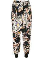 Stella Mccartney 'joey' Cat Print Trousers, Women's, Size: 38, Black, Spandex/elastane/viscose/cotton