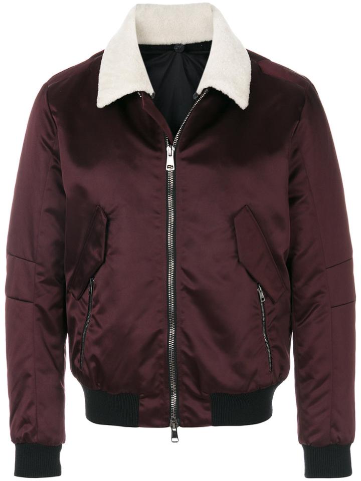 Low Brand Padded Bomber Jacket - Pink & Purple