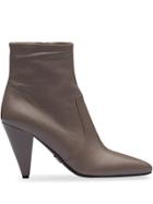 Prada Conical-heel Ankle Boots - Grey