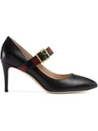 Gucci Sylvie Leather Mid-heel Pumps - Black