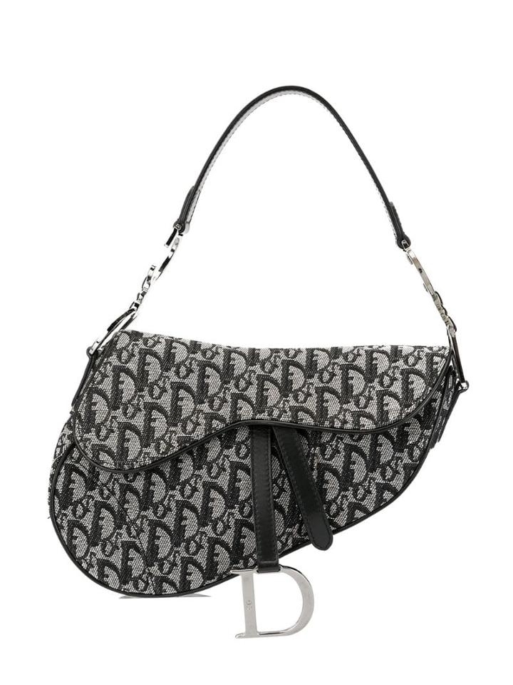 Christian Dior Pre-owned Trotter Pattern Saddle Bag - Grey