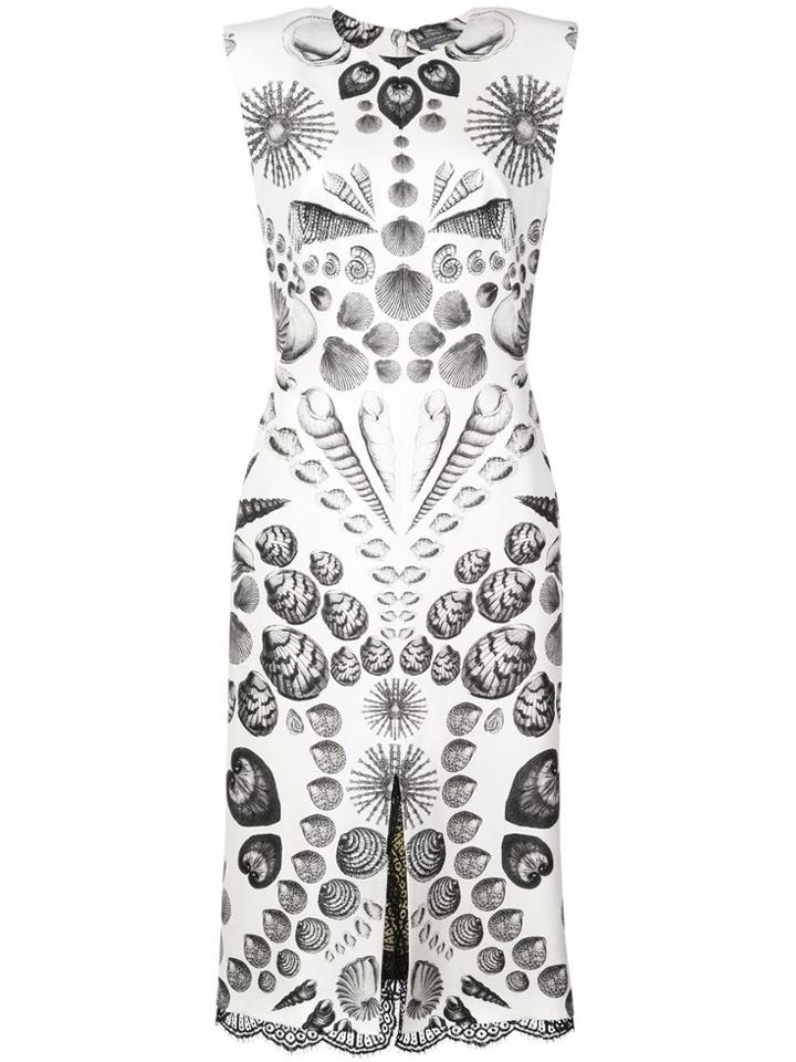 Alexander Mcqueen Spine Shell Midi Dress - White