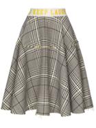Mira Mikati Checked Keep Laughing Midi Skirt - Black