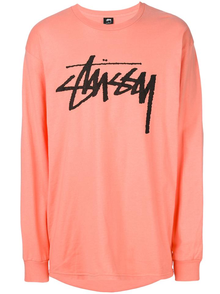 Stussy Logo Patch Sweatshirt - Yellow & Orange