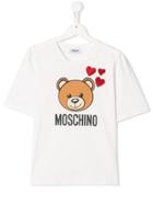 Moschino Kids Bear Heart Print T-shirt - White