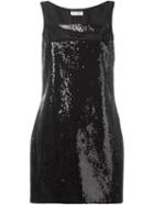 Saint Laurent Sequin Embellished Dress, Women's, Size: 40, Black, Silk/polyamide/polyester/viscose