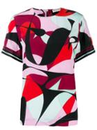 Emilio Pucci Shortsleeved Printed Blouse - Black