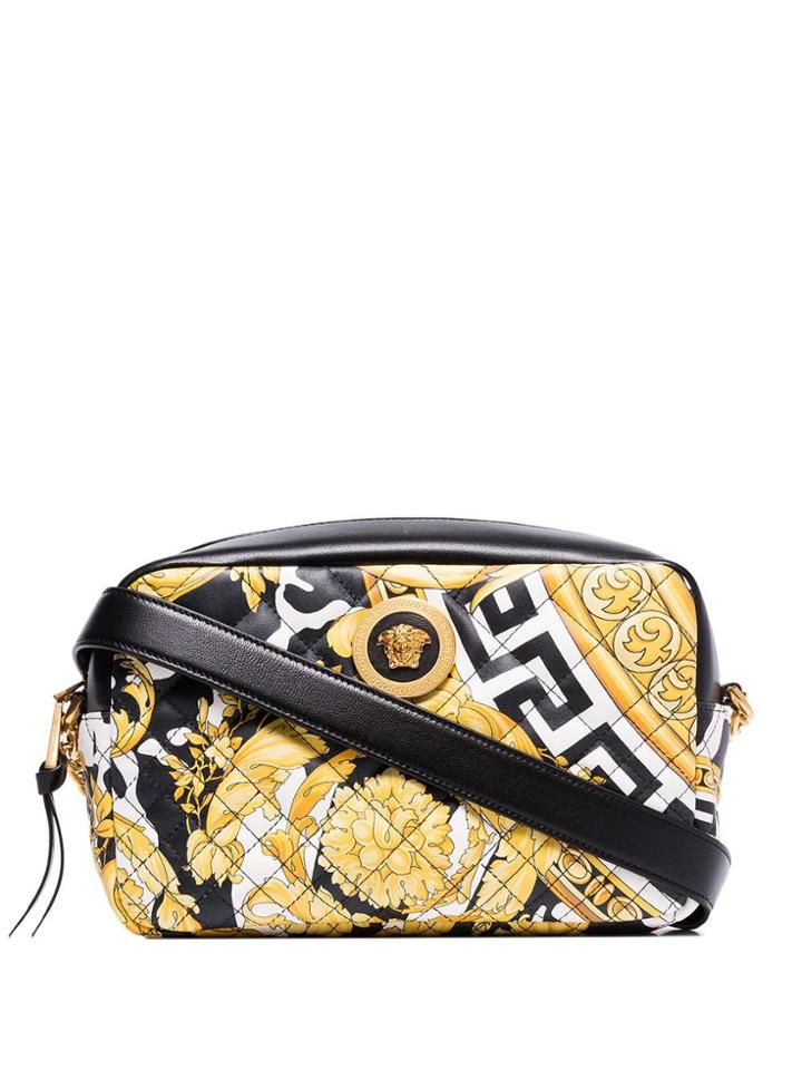 Versace Baroque Quilted Cross-body Bag - Black