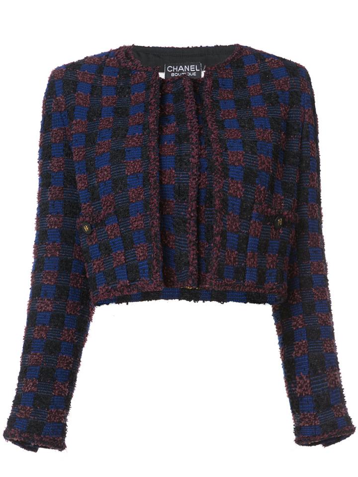 Chanel Vintage Tweed And Vest Set - Blue