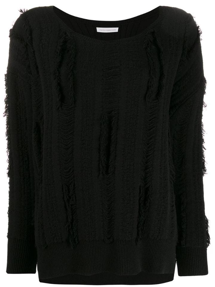 Faith Connexion Distressed Look Jumper - Black