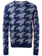 Stella Mccartney Light Arrow Jacquard Jumper, Men's, Size: Xl, Blue, Virgin Wool