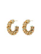 Rosantica Crystal Hoop Earrings - Gold