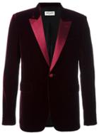 Saint Laurent 'iconic Le Smoking 70's' Blazer, Men's, Size: 48, Red, Viscose/cupro/cotton/silk