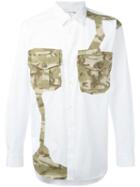 Comme Des Garçons Shirt Camouflage Patch Shirt, Men's, Size: Xs, White, Cotton