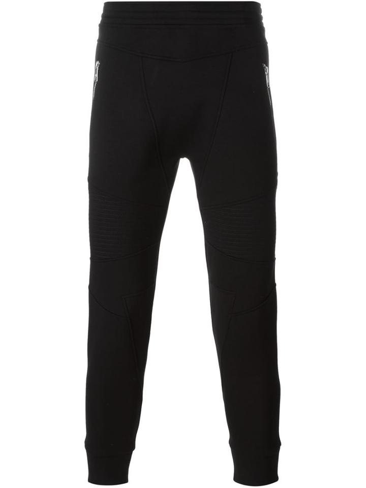 Neil Barrett Tapered Track Pants, Men's, Size: M, Black, Viscose/spandex/elastane/lyocell/cotton