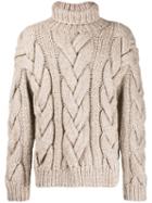 Dsquared2 Chunky Cable Knit Sweater - Brown