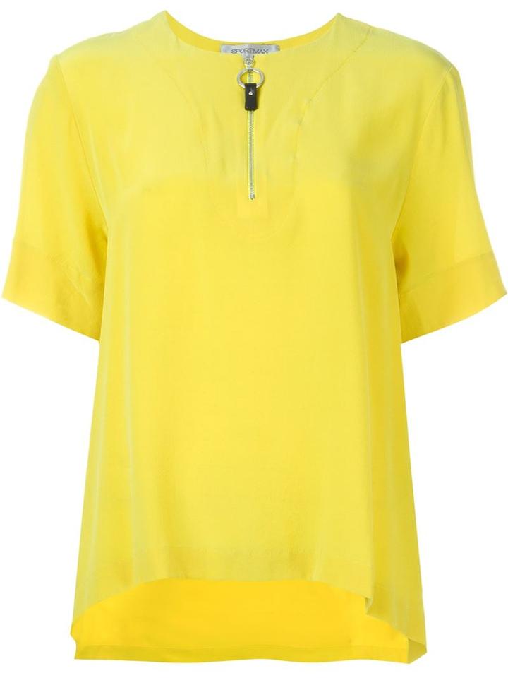 Sportmax Half-zip Top, Women's, Size: M, Yellow/orange, Viscose/spandex/elastane/silk
