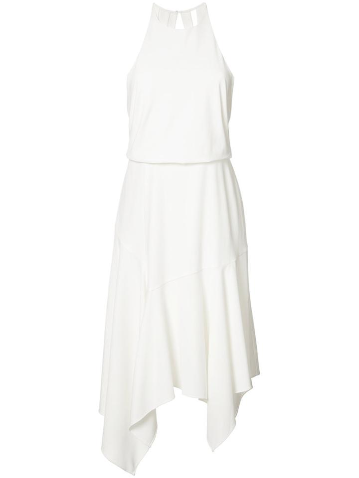 Halston Heritage Pleated Trim Dress, Women's, Size: 2, White, Acetate