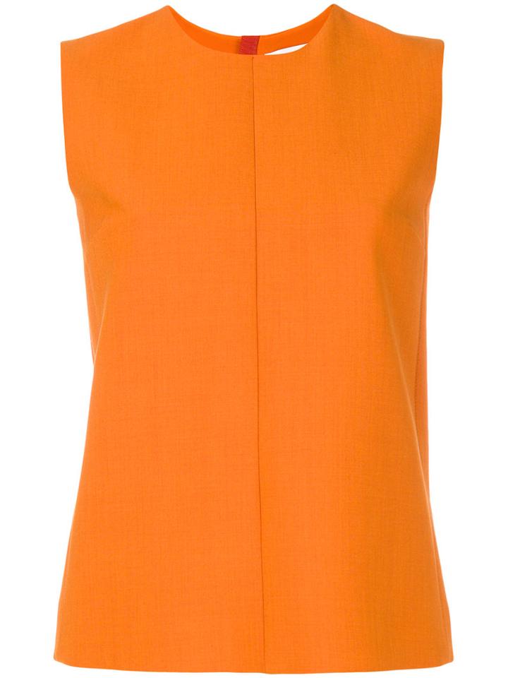 Victoria Victoria Beckham - Rear Zip Tank - Women - Nylon/polyester/spandex/elastane/wool - 10, Yellow/orange, Nylon/polyester/spandex/elastane/wool