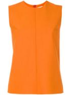 Victoria Victoria Beckham - Rear Zip Tank - Women - Nylon/polyester/spandex/elastane/wool - 10, Yellow/orange, Nylon/polyester/spandex/elastane/wool