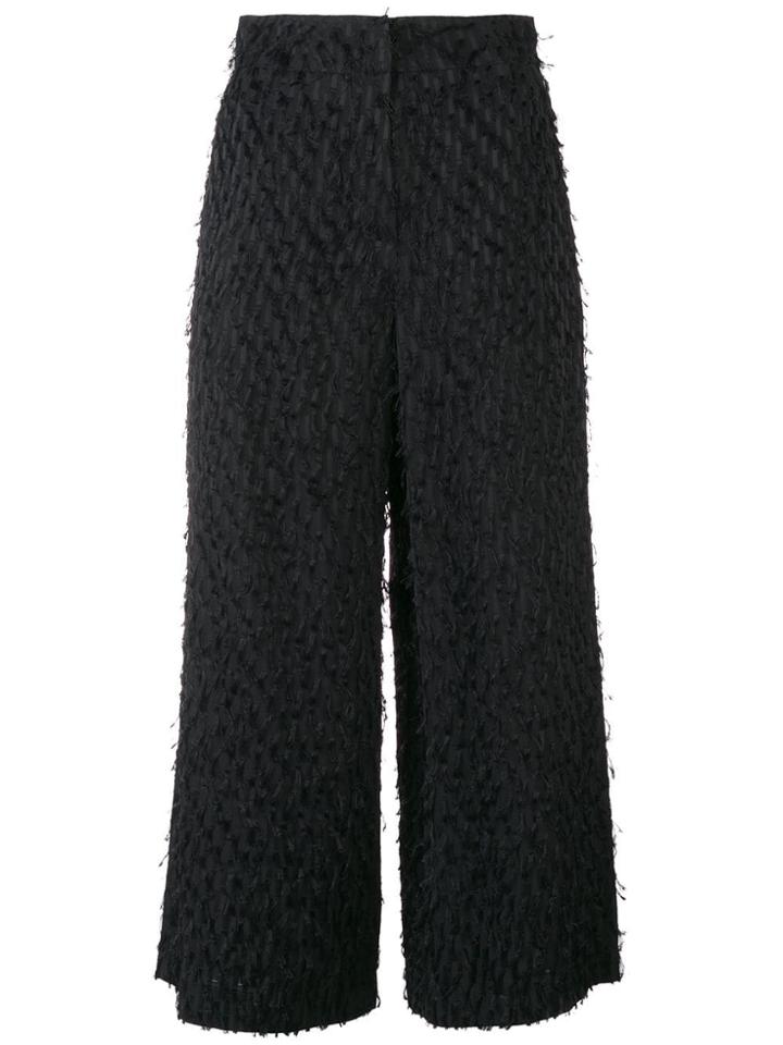 Christian Wijnants Cropped Fringed Trousers - Black