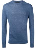 Ermenegildo Zegna - Fitted Knitted Top - Men - Linen/flax - 48, Blue, Linen/flax