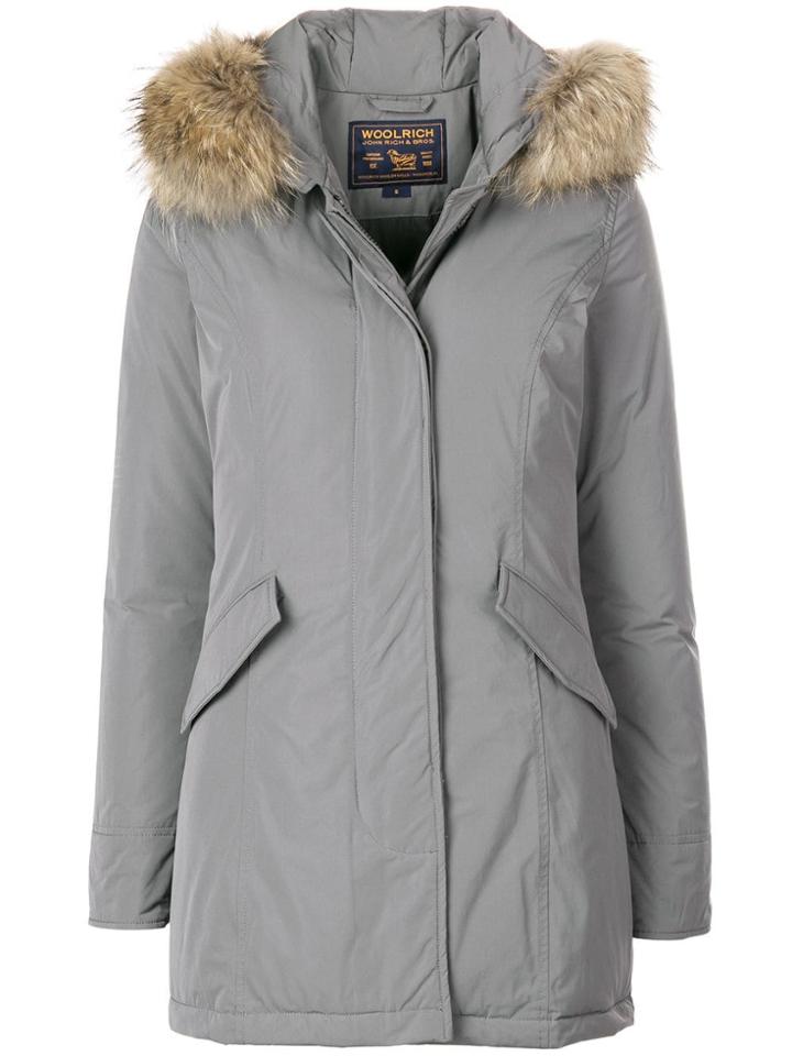 Woolrich Padded Hooded Coat - Grey