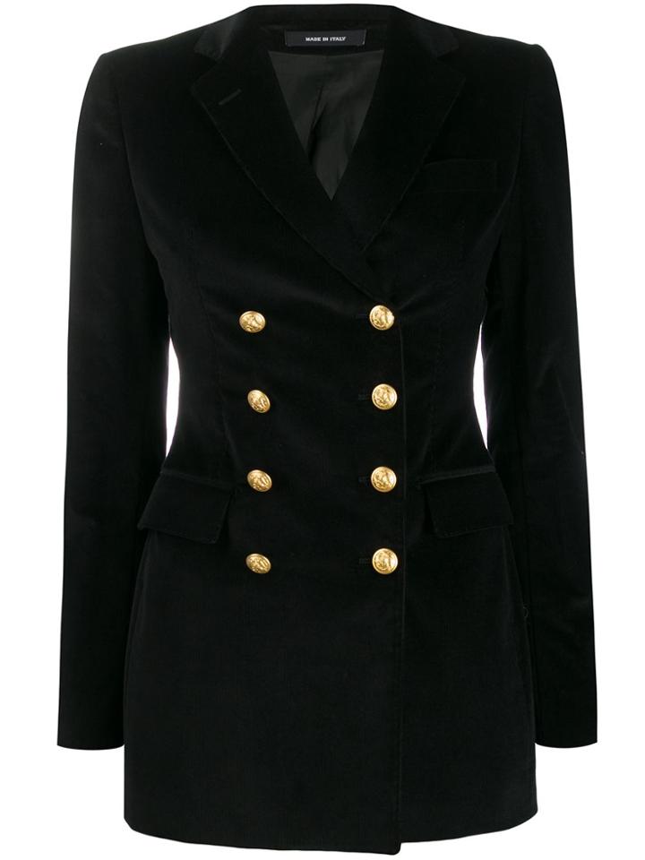 Tagliatore Double-breasted Velvet Blazer - Black