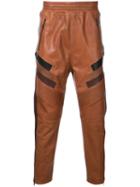 Neil Barrett - Biker Track Pants - Men - Leather - L, Brown, Leather