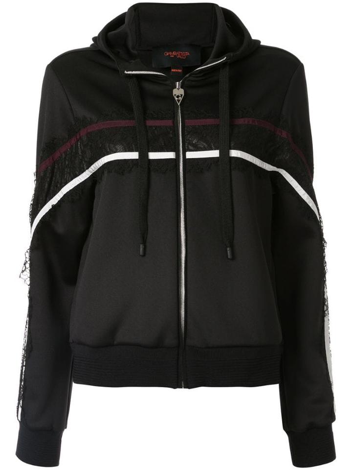 Giambattista Valli Lace Panel Zipped Hoodie - Black