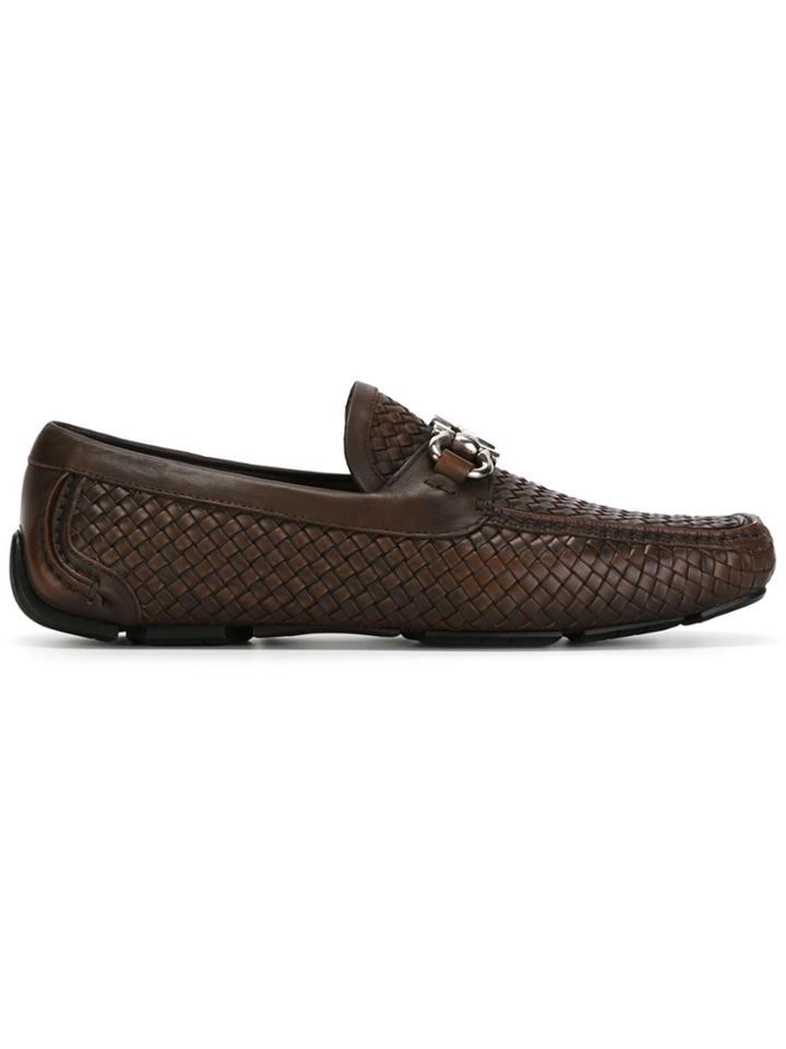 Salvatore Ferragamo Gancini Buckle Loafers - Brown
