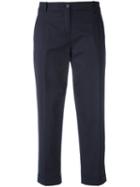 Jil Sander Navy Cropped Trousers, Women's, Size: 38, Blue, Cotton/spandex/elastane