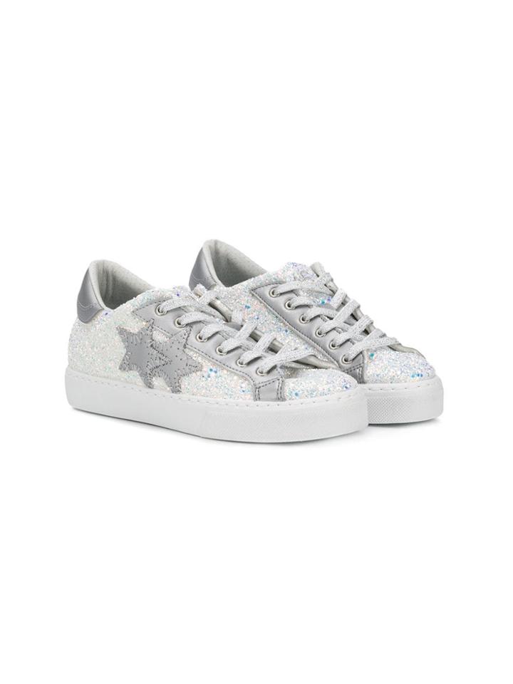 2 Star Kids Glitter Sneakers - White