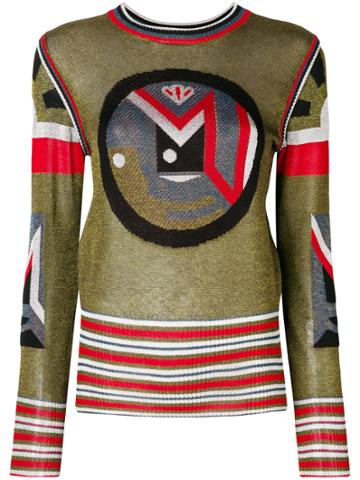 Sadie Williams Geometric Pattern Knit Sweater - Green