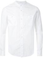 Cityshop Band Collar Shirt, Men's, Size: S, White, Cotton