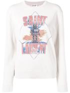 Saint Laurent Graphic Print Sweater - White